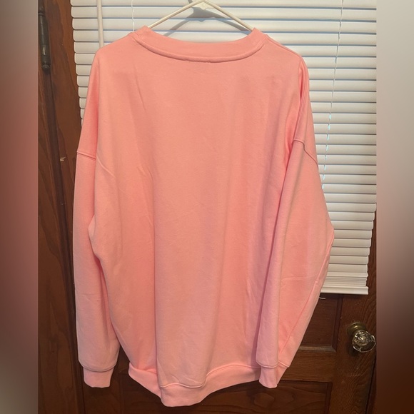 Pink Lily Smiley Face Pullover Sweatshirt - Picture 2 of 3